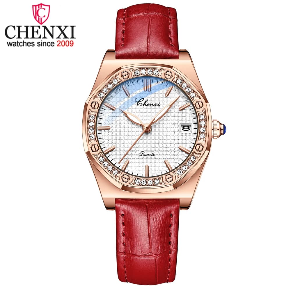 CHENXI Orologi al quarzo da donna di marca Orologi da polso impermeabili da donna in pelle Orologio da donna creativo di lusso alla moda