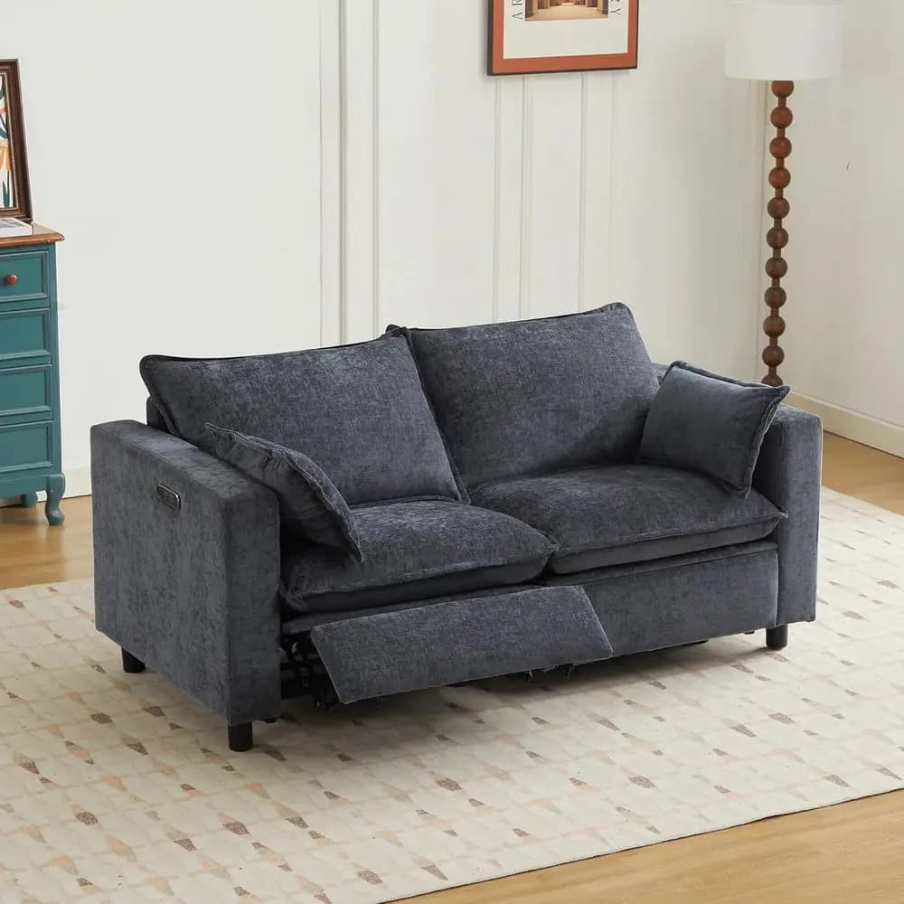 Divano Sezionale Reclinabile Elettrico Oversize con Rivestimento Confortevole e Cuscini
