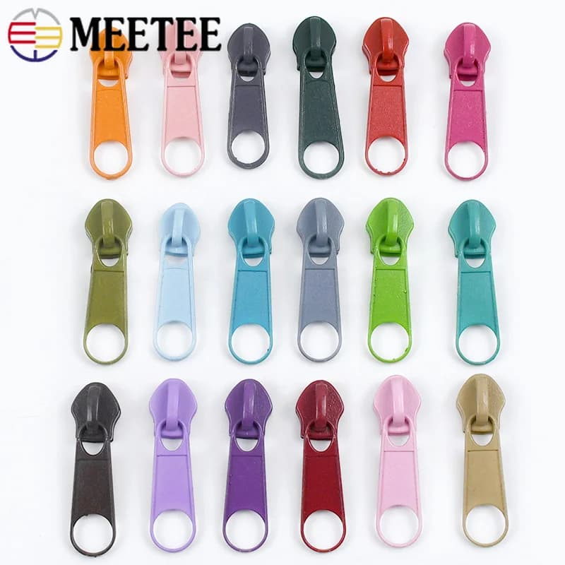 20/50 pezzi Meetee 3 # 5 # Testine per Cerniere Arcobaleno per Nastro Zip in Nylon, Kit di Riparazione per Cerniere di Zaini, Giacche, Borse e Indumenti, Accessorio per Cucito