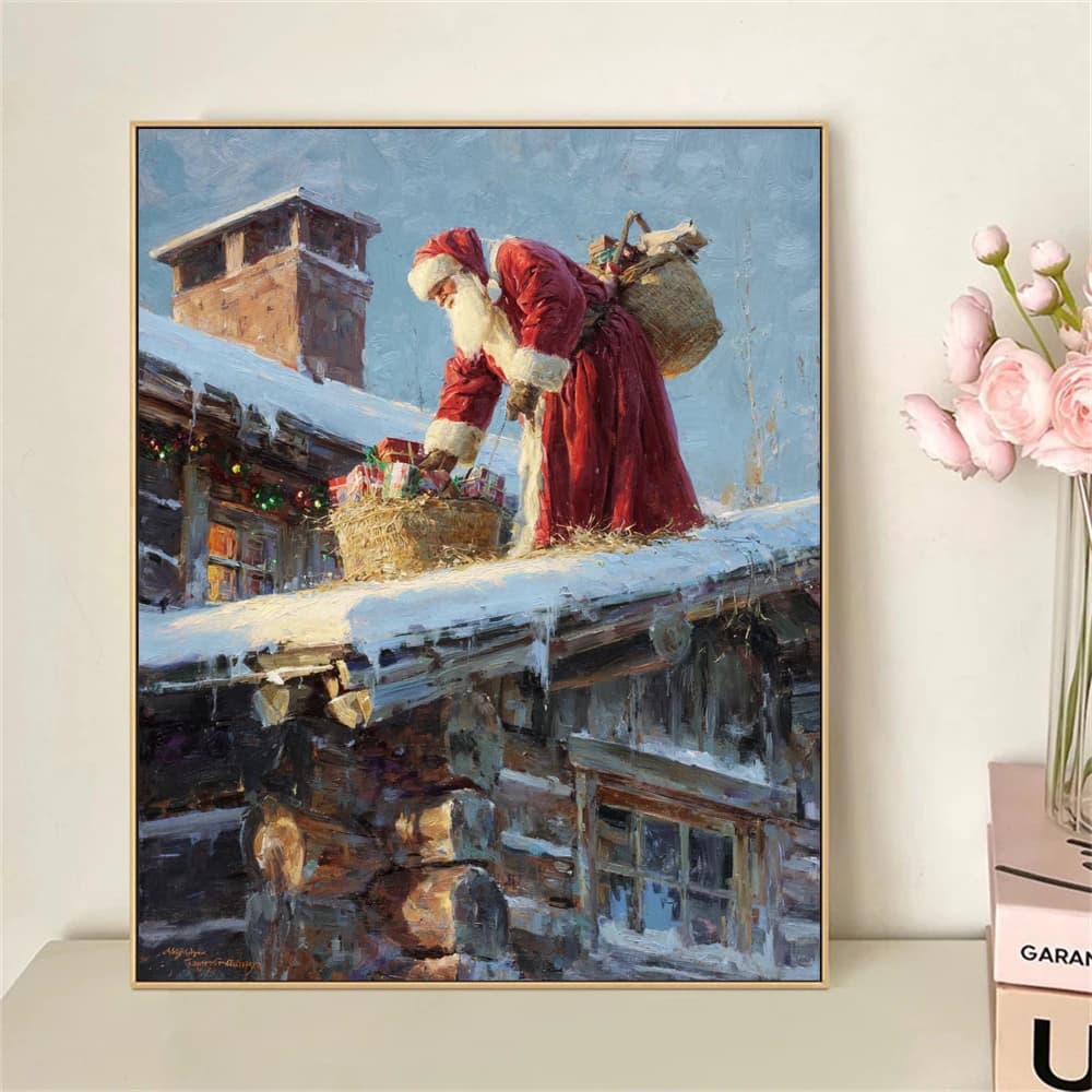 Paint by Numbers For Adult Kit Santa Claus Giving Out Gifts DIY Dropshipping acrylic Oil Painting Canvas by Number Home Decor