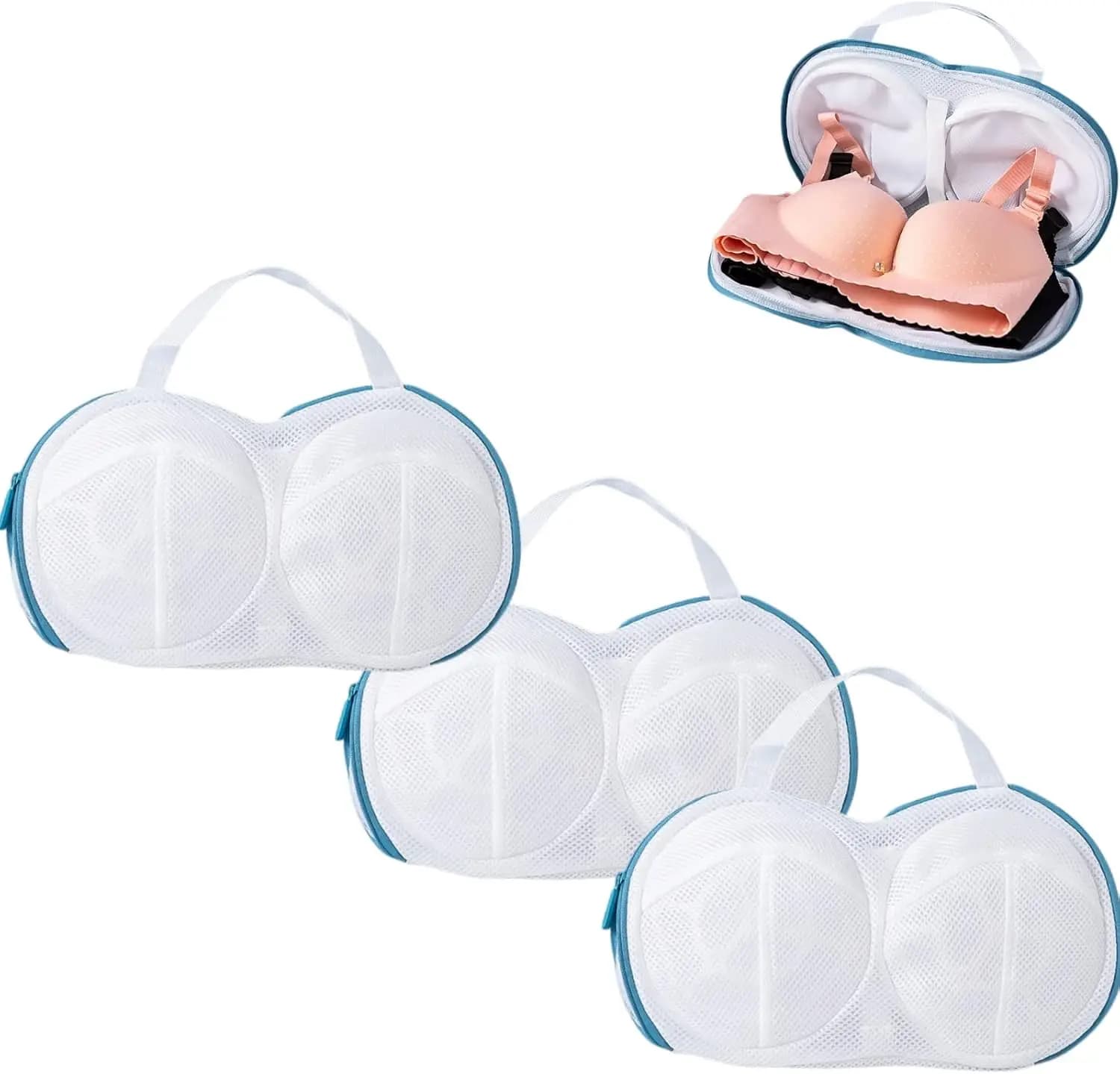 Sacchetti per Lavaggio Reggiseni, Lingerie e Biancheria Intima, Set di Sacchetti con Cerniera per Lavatrice, per Indumenti Delicati da Donna