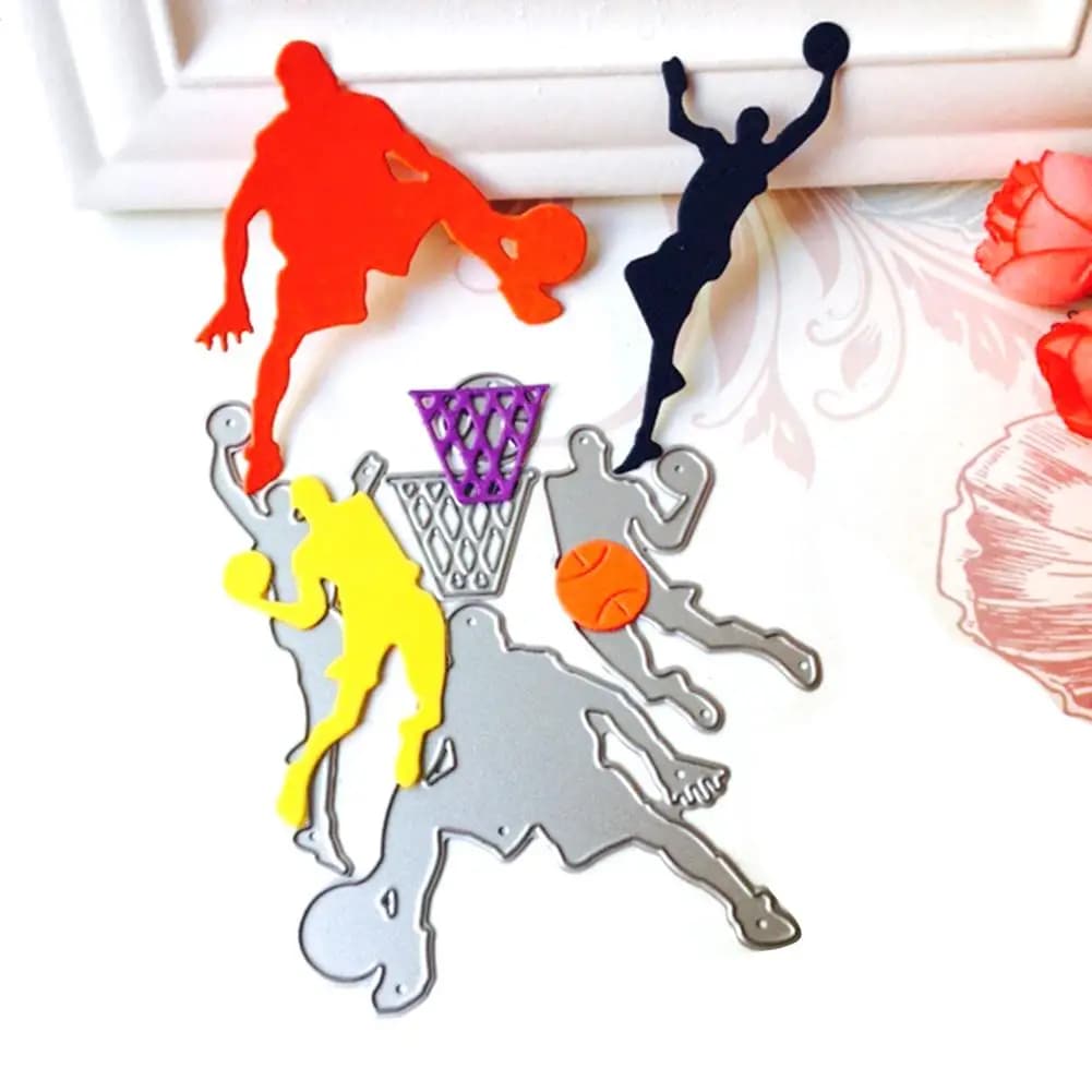 Fustelle in metallo fai-da-te Tema della squadra di basket Scrapbooking Album fotografico Cartella per goffratura Stencil di carta Decor Artigianato