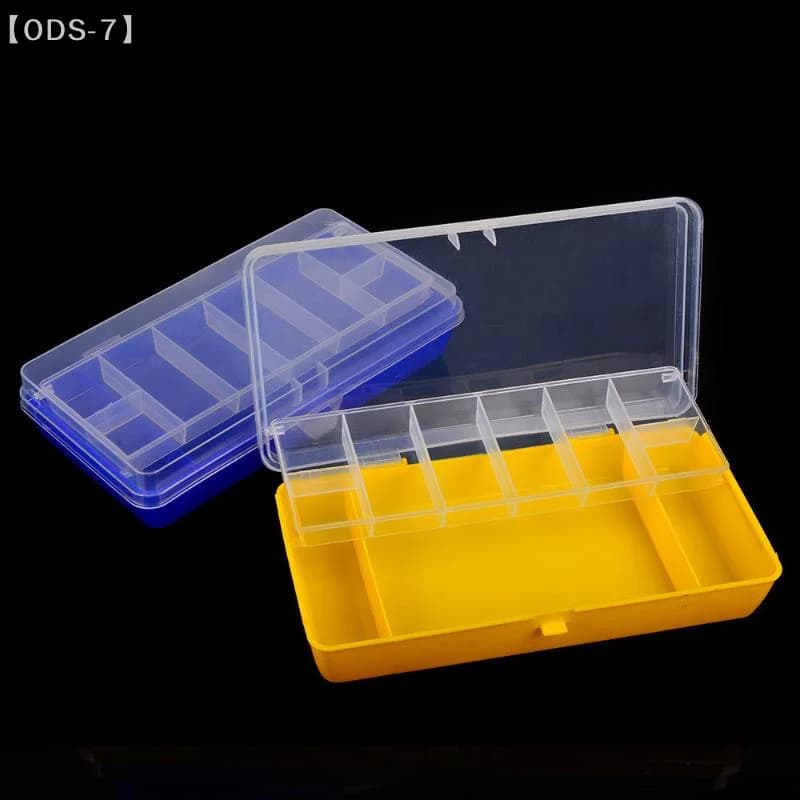 【ODS-7】Contenitore per Esche a Doppio Strato, Scatole Porta Attrezzatura da Pesca, Organizzatore Portatile con Scomparti, Accessori per la Pesca, Custodia in Plastica