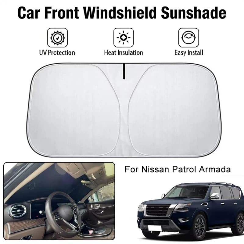 Copertura parasole per parabrezza anteriore per Nissan Patrol Armada, blocco UV, isolamento termico, accessori per la protezione solare degli interni dell'auto