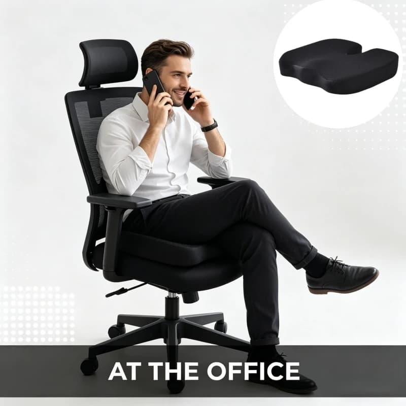 Cuscino per Sedile Auto/Ufficio/Viaggio a Doppio Uso, Cuscino Ortopedico a U in Memory Foam per Supporto Anca, Massaggiante, Antidolorifico, per Uso Domestico