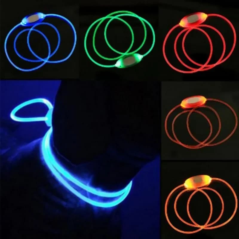 1 pz LED collare per animali domestici regolabile collare per cani di sicurezza notturna luminoso accendi cane da compagnia collare luminoso guinzaglio bagliore nel buio all'aperto