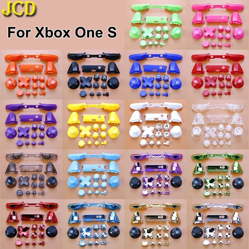 JCD Analog Joystick Cap Dpad ABYX Key RB LB Bumper RT LT Trigger Buttons Mod Kit per Microsoft Xbox One S Slim X Controller