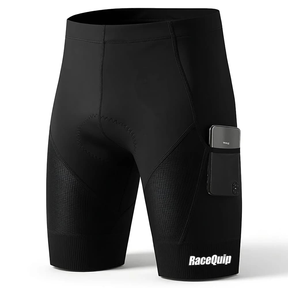 RACEQUIP Pantaloncini da Ciclismo per Uomo, Estivi, ad Asciugatura Rapida, Traspiranti, per Mountain Bike e Downhill, Neri, Culotte Ciclismo Para Hombre