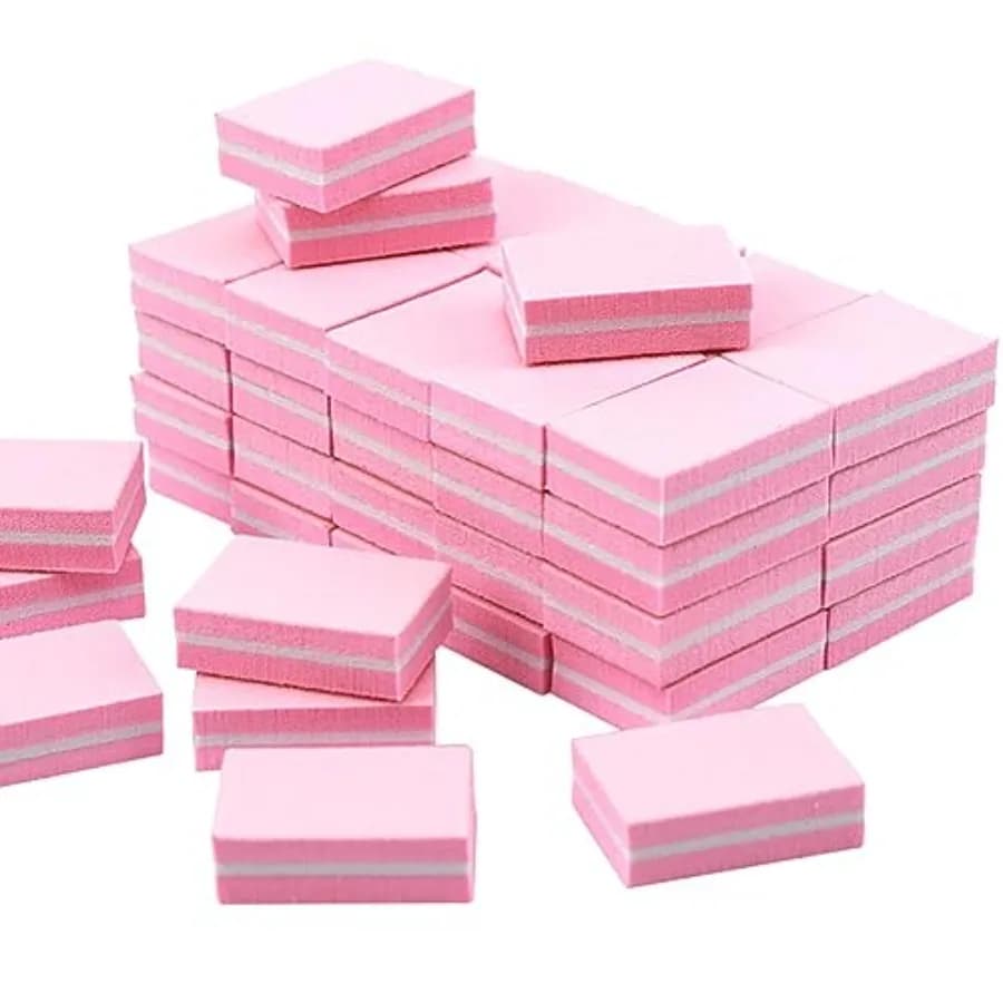 50 Pcs Mini Nail Buffer Block Nail Polish Sanding Buffer Acrylic Natural Nail Files Nail Care Polishing Buffer Double Sided Eme