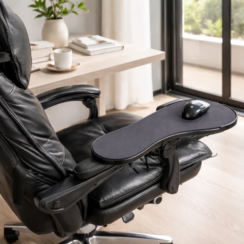 Tappetino per Mouse con Supporto per Polso, Cuscino Antistress in Plastica ABS, Adattatore per Bracciolo Sedia, Accessorio Comfort per Lavoro