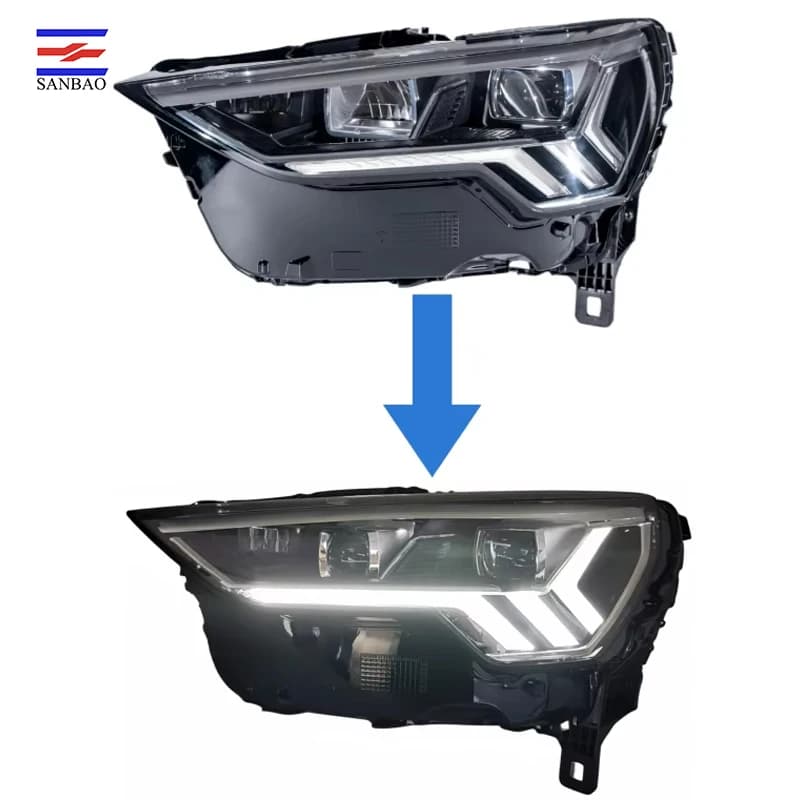Fari a matrice LED per vendite dirette in fabbrica per Audi Q3 19-23 Aggiornamento basso e alto con condizioni plug-in dirette Nuovo