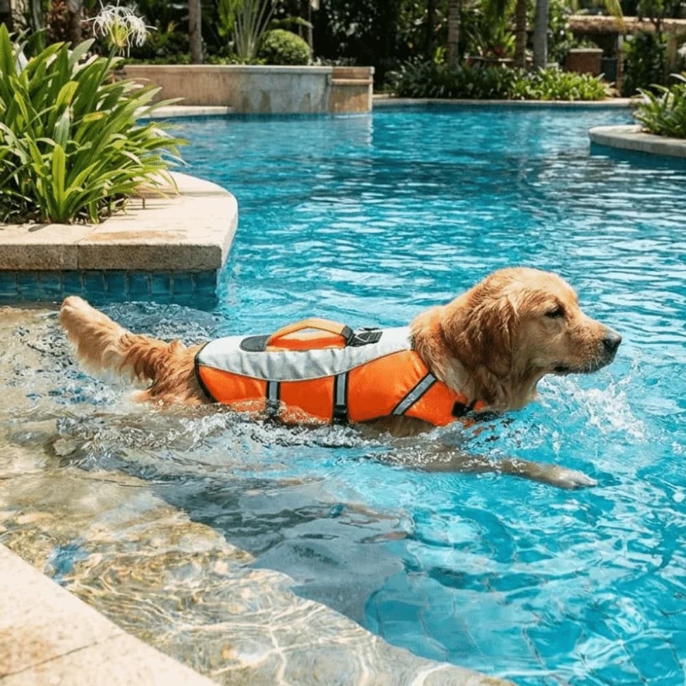 Reflective Dog Swimming Vest Breathable High Buoyancy Dog Life Jacket Safety Handle Adjustable Dog Flotation Vest Swimming