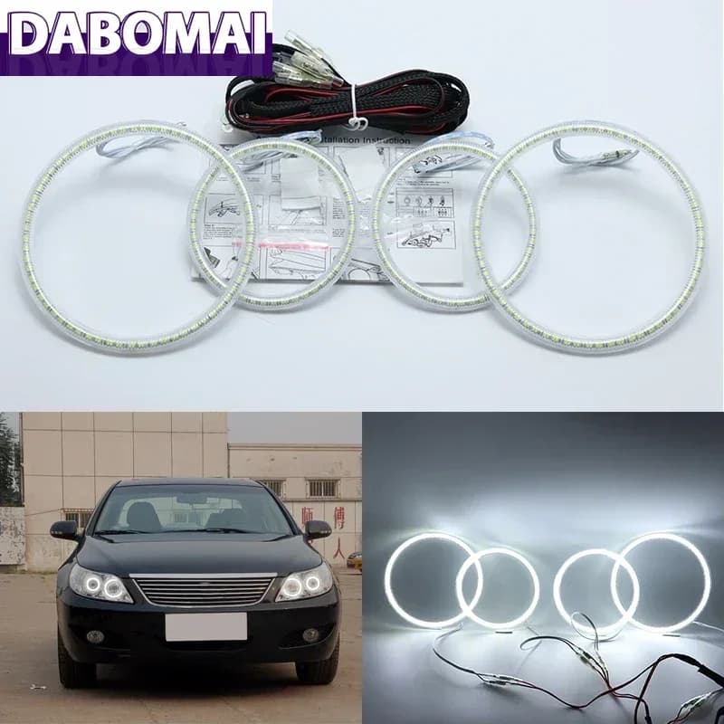 Kit Anelli Luminosi LED Bianchi SMD Ultra Luminosi 2600LM 12V Luci Diurne per BYD F6 2008 2009 2010 2011 2012
