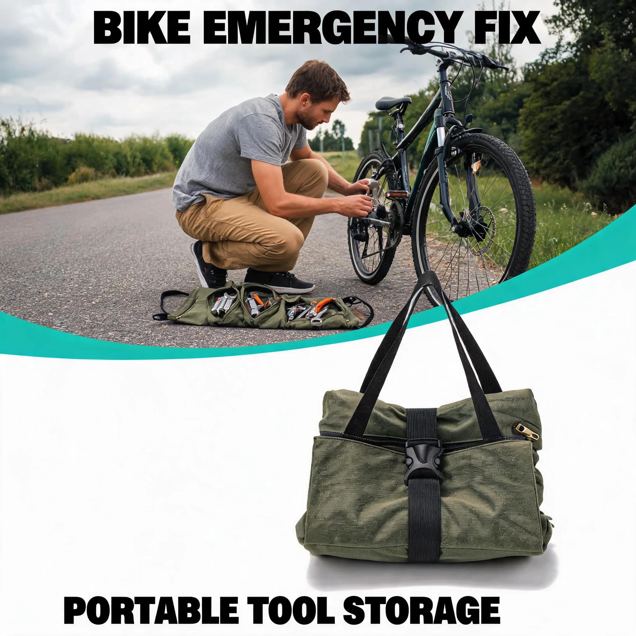 Wrench Roll Heavy Duty Multipurpose Tool Roll Roll Up Tool Bag Canvas Tool Organizer Bucket Car First Aid Kit Wrap Storage Case