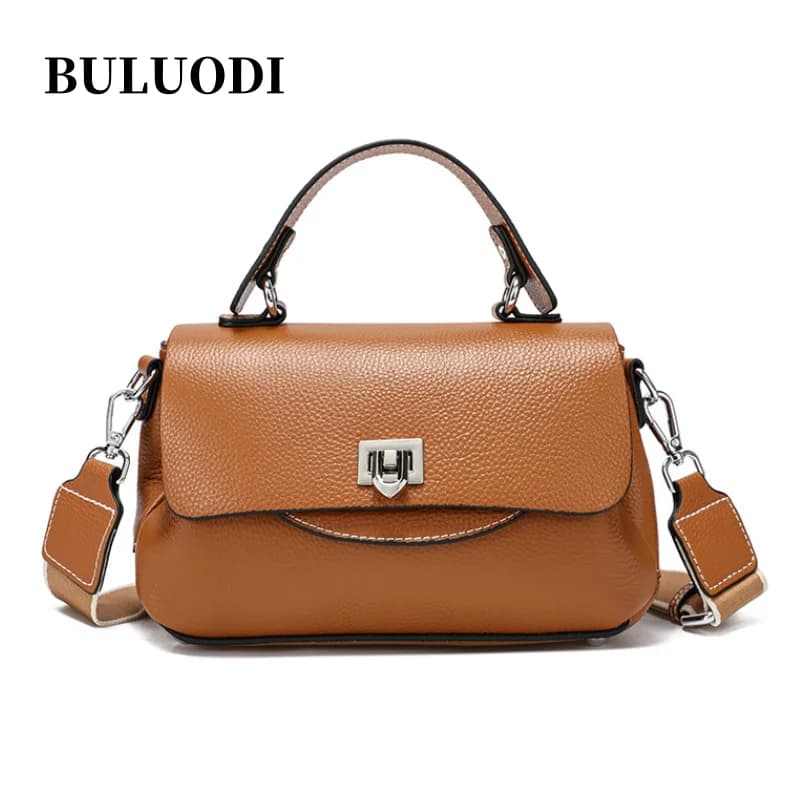 Borsa a mano da donna in vera pelle di mucca Borsa a tracolla in pelle di vacchetta con strato di testa di lusso da donna Borsa a tracolla con tasca multi scomparto femminile