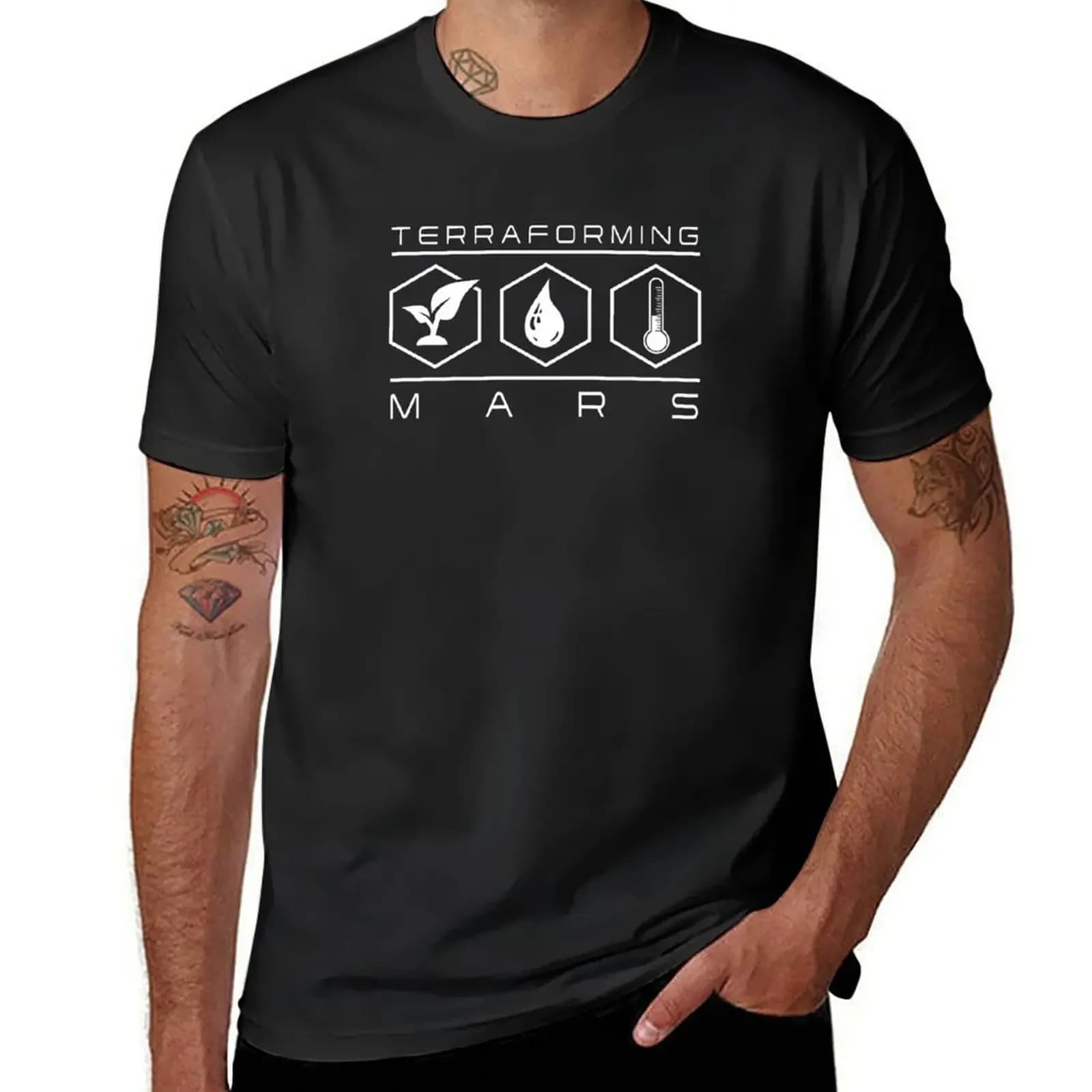 Terraforming Mars - Icon Outline T-Shirt blanks boys whites oversized mens t shirt graphic