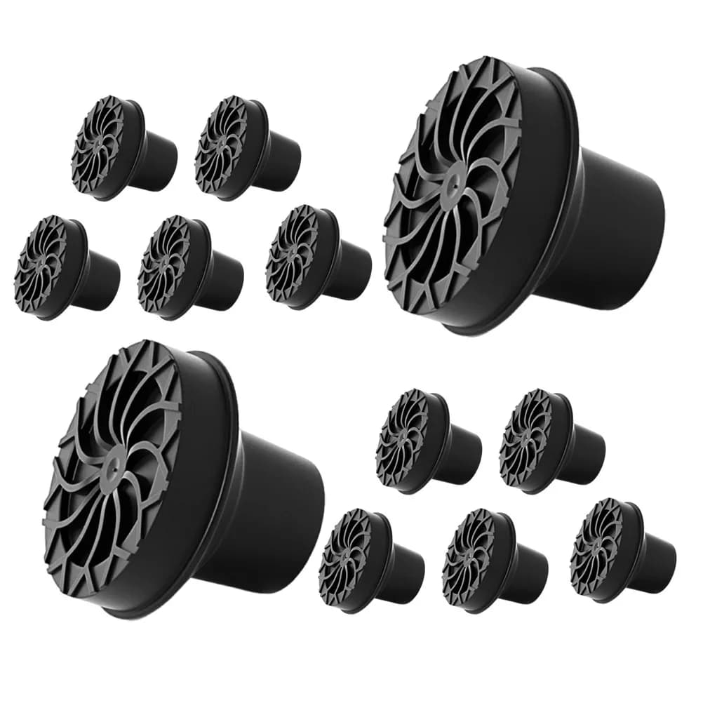 12Pcs Heavy Duty Rubber Cane Tips Non-Slip Walking Stick Protector Bottom Cover for 12Mm Pipes Trekking Hiking Ski Poles Seniors