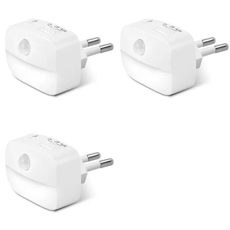【OROLOGIO DIGITALE】Lampada da parete con sensore di movimento intelligente 3X LED per casa, corridoio, WC, scale, camera da letto, con spina EU