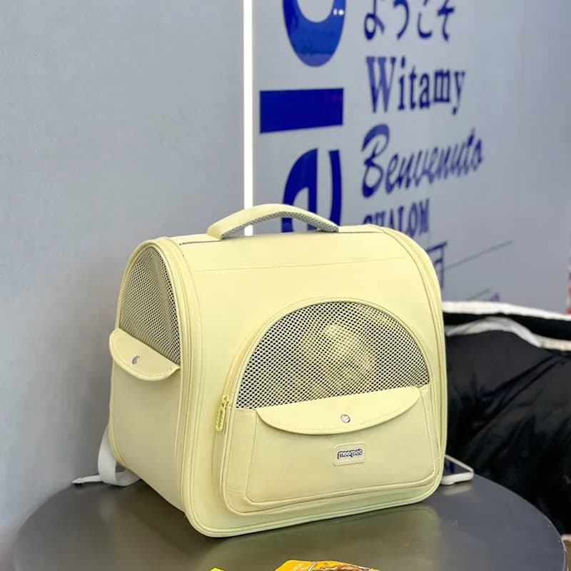 Zaino Trasportino Pieghevole per Gatti, Ampio Spazio per Cani Piccoli/Medi e Gattini, Comfort e Sicurezza con Finestre in Rete per Animali Fino a 6,8 kg