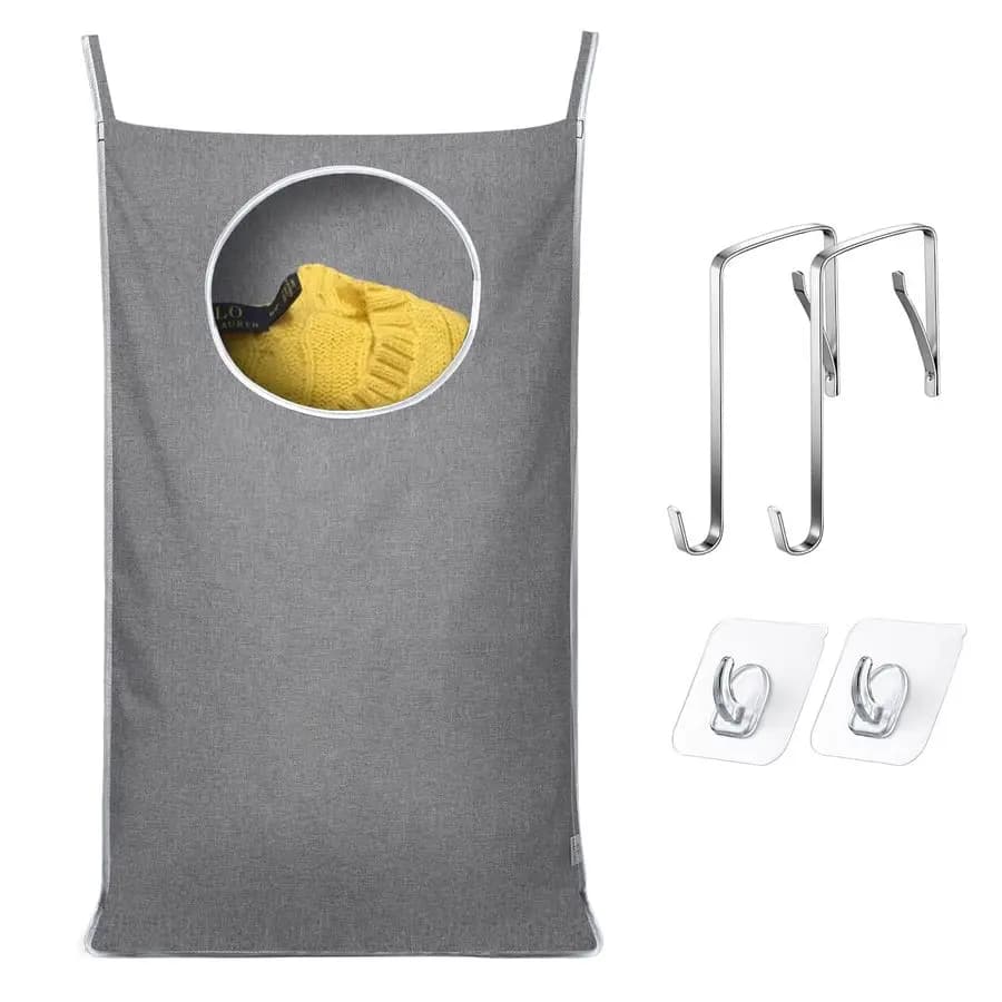 Hanging basket with 2 different types of hooks, size 20 x 30 inch, bag for dirty laundry to hang at the door.