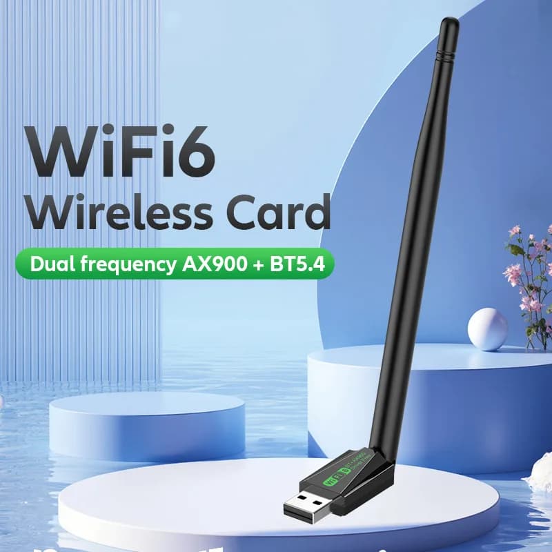 WiFi 6 900Mbps Bluetooth 5.4+ WiFi Adattatore scheda di rete wireless USB (2,4G+5GHz) Ricevitore Wi-Fi dual-band per PC/laptop Win10/11