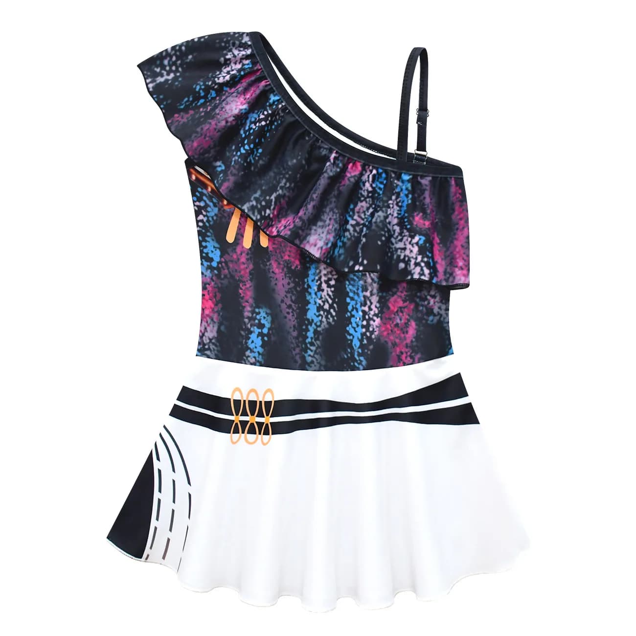 New Interior Swimsuit for Girls with Gonna, Monospalla, Set 2 Pieces, with Swimming Headset