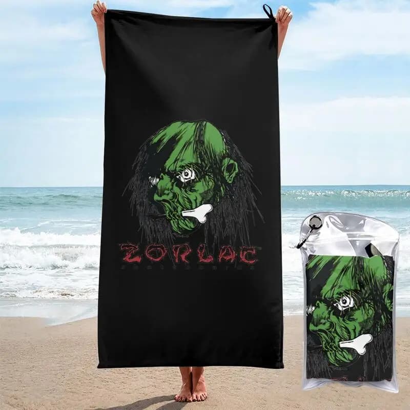 Asciugamano da spiaggia morbido da viaggio per asciugamano da viaggio con pattino a forma di teschio per Skateboard