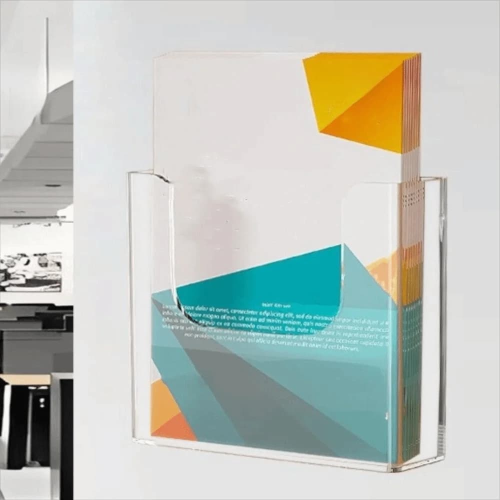 Organizzatore di Documenti da Parete A4/A5, Scaffale in Plastica a Singolo Strato, Portadocumenti Trasparente in Acrilico