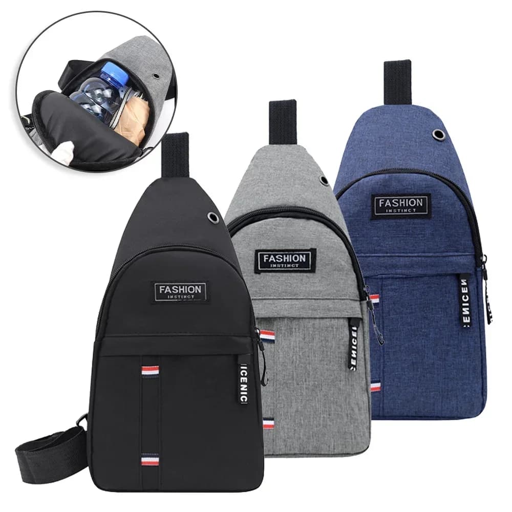 Chest Bag Messenger Pack Men Simple Multifunctional Shoulder Crossbody Bag Waterproof Storage Hand Bag Large-Capacity Fanny Pack