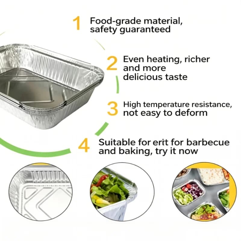 Heat Resistant Disposable Foil Container, Fast Food Takeaway Packing Box Special Air Fryer Liner Tray