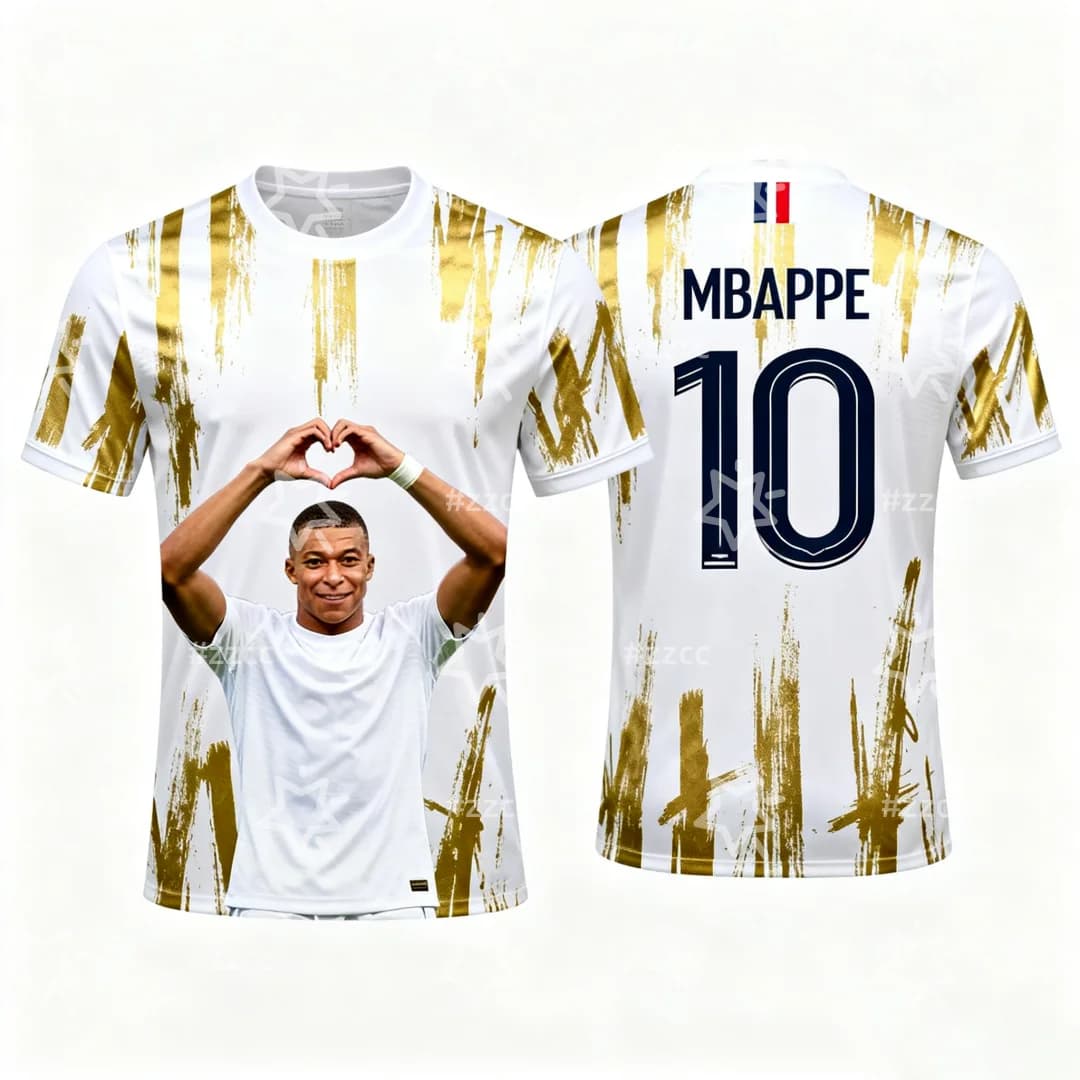 No. commemorativo del fan di Mbappe 10 maglia da calcio stampa 3d autunno sport asciutta rapidamente T-shirt da uomo abbigliamento per bambini Tee Y2k