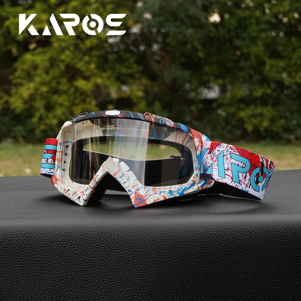 Karos Riding Goggles Motorcycle Motocross Glasses UV400 Windproof Protection Sunglasses For MTB ATV Ski Accessories Men Gift