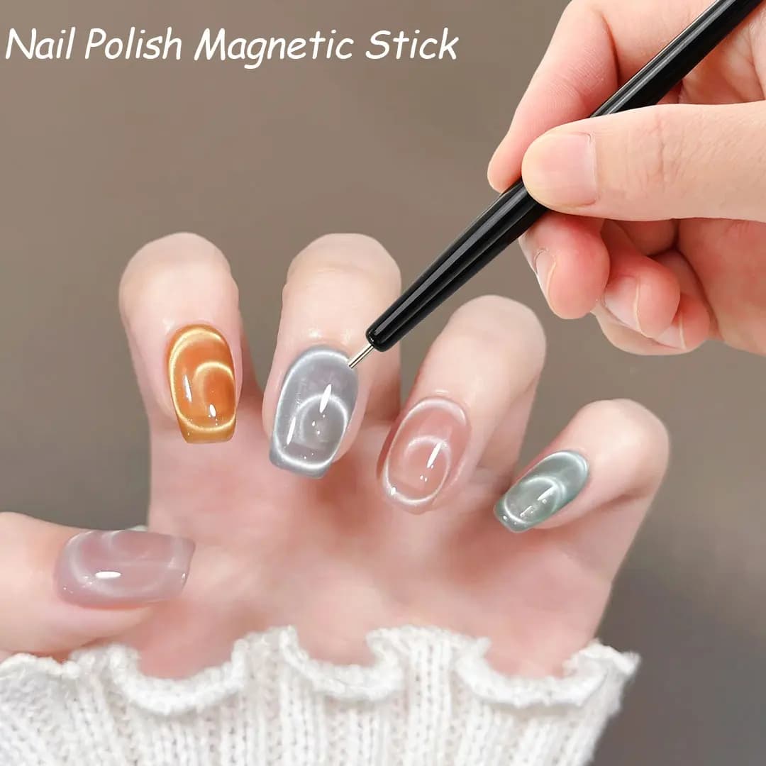 1 pz Penna Magnetica per Unghie Effetto Occhio di Gatto 11cm, con Sfera in Acciaio a Suzione, Strumento per Nail Art, per Smalto Gel Effetto Occhio di Gatto