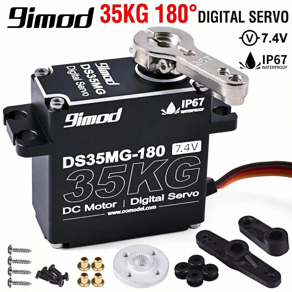 9imod 35kg 25kg 20kg 15kg Waterpoof Arduino Servo Full AL RC Servoster Metal Gear Servo Digital RC 1/8 1/ 10 Clawer Truck