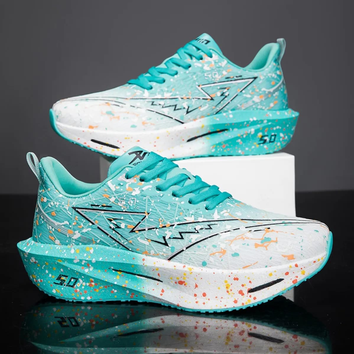 New Men Women Carbon Plate Running Shoes Shock Absorbing Marathon Sports Sneakers Lightweight Cushioning Athletic Shoes