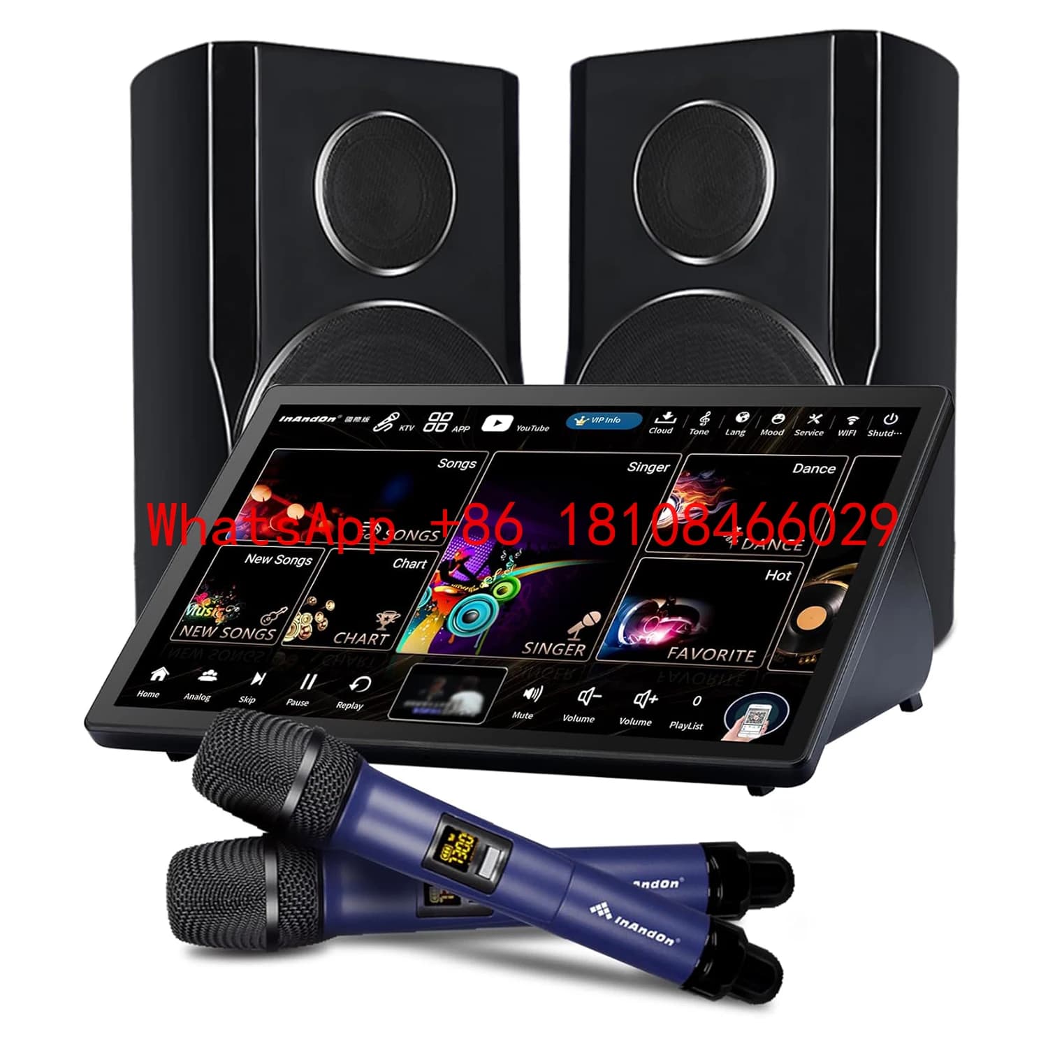 KD9MAX Macchina per Karaoke 5 in 1 con 1TB, Doppi Altoparlanti, Schermo Touch da 15,6 Pollici, Microfoni Wireless, Sistema Karaoke OEM ODM