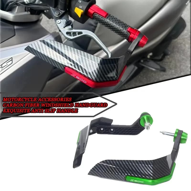 Per protezione parabrezza moto in fibra di carbonio Z500, accessori moto, protezione maniglia freno, logo squisito