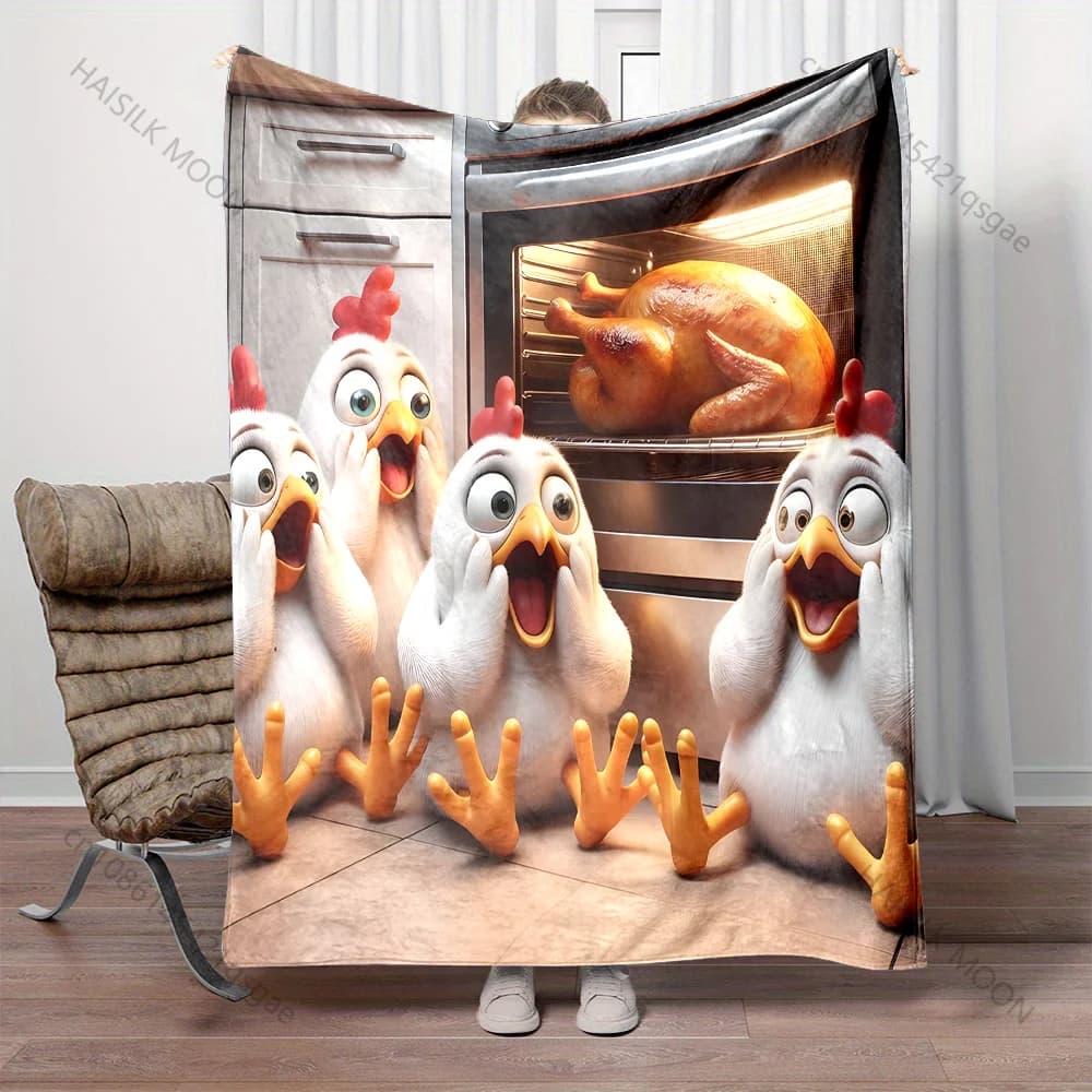 Coperta Divertente a Forma di Pollo, Calda e Morbida, per Bambini e Adulti, Ideale per Divano, Letto, Casa, Viaggi, Campeggio, Regalo di Lusso