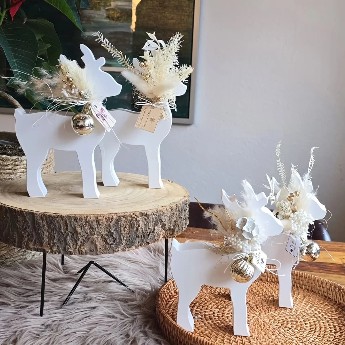 Stampi in silicone per decorazioni natalizie 2 pezzi - Ornamento di renne per artigianato in resina e cemento