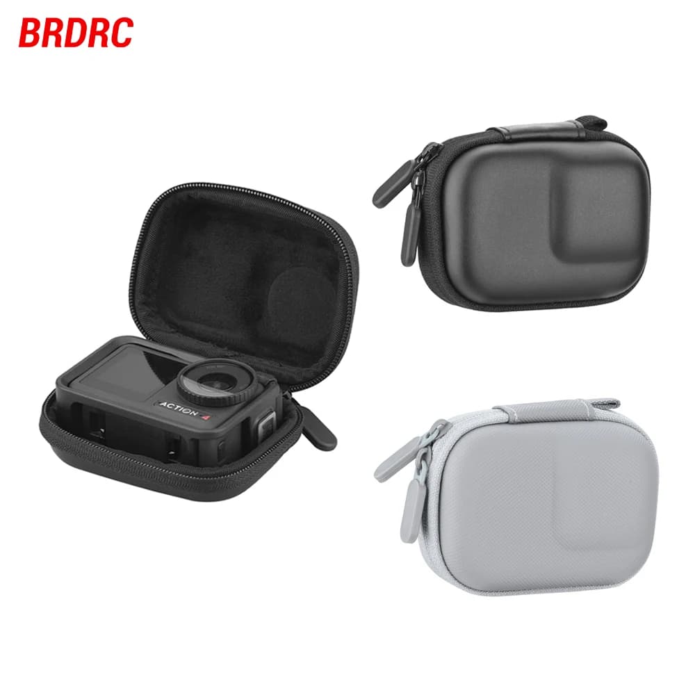 BRDRC Mini Transport Case for DJI Action 5 Pro/4/3 Storage bag Anti-scratch bag Box Portable sports camera accessories