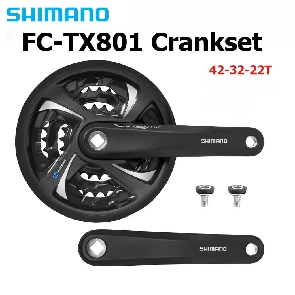Shimano TX801 MTB Crankset Square Taper Chainring 170mm for 7/8 Speed 24 Speed Mountain Bike Parts 42T