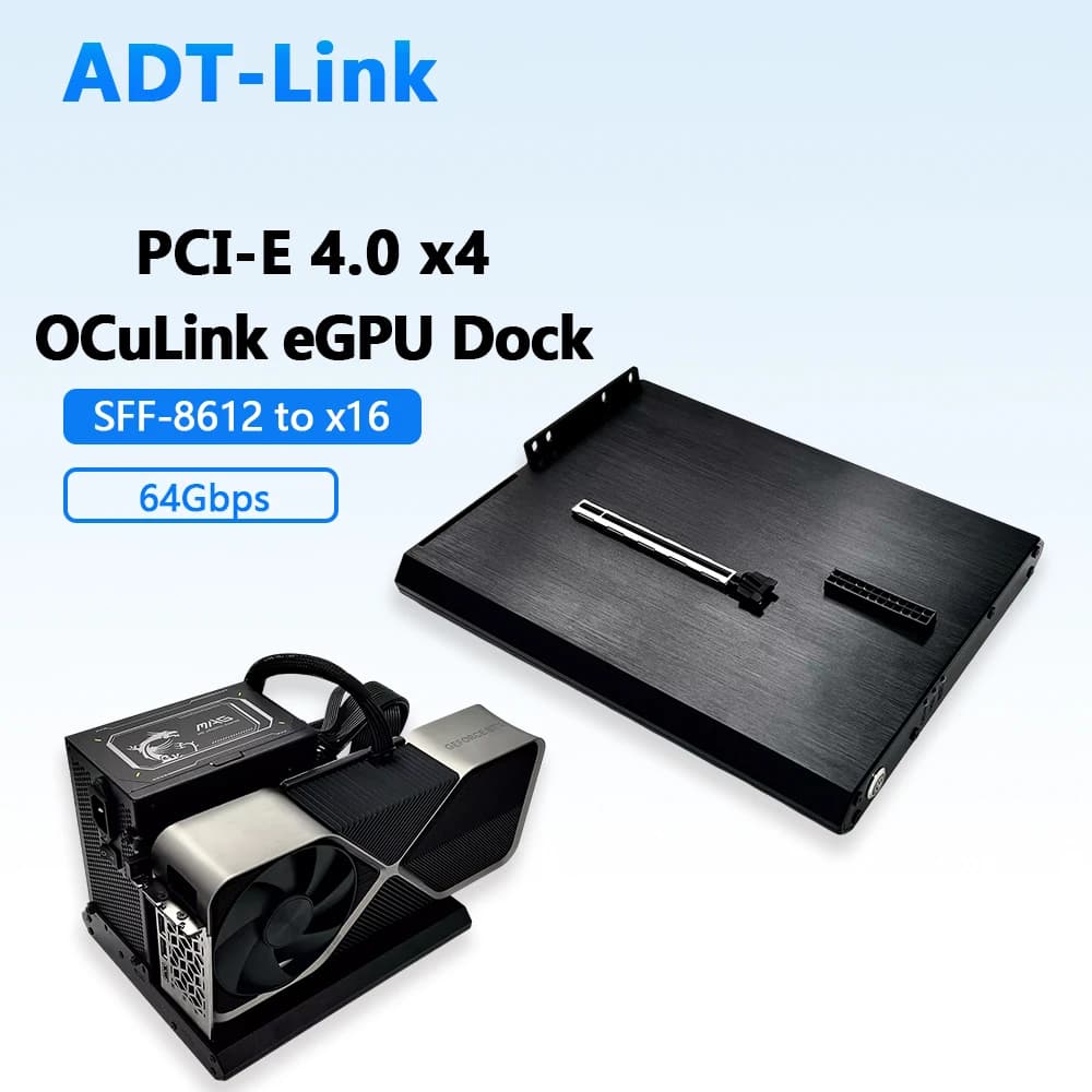 OCuLink eGPU Dock PCIe 4.0 X4 64Gbps SFF-8612 A X16 per RTX4090 RX7900xtx GPU Scheda grafica Docking Station ATX SFX Alimentazione