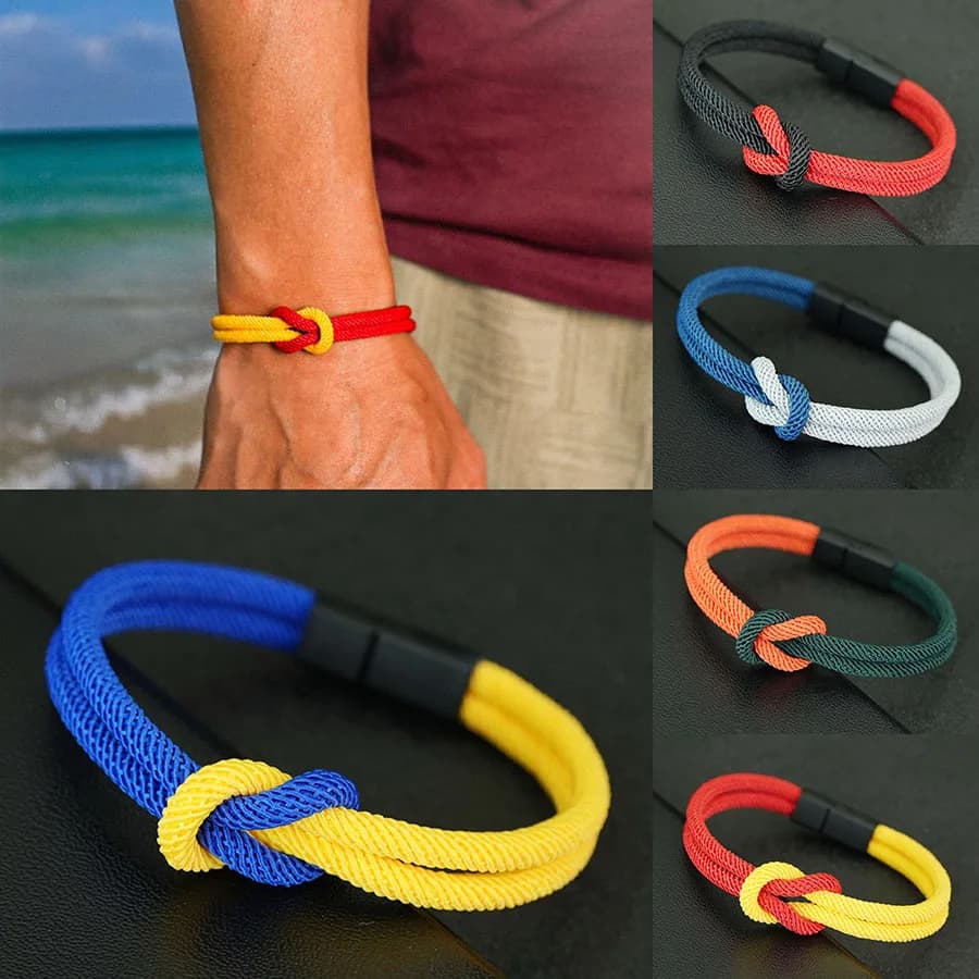5 stili uomo braccialetto di corda vero nodo d'amore fascino braslet grado A 4mm braccialetto di corda di Milano Hiphop Street accessori per le mani per il tempo libero