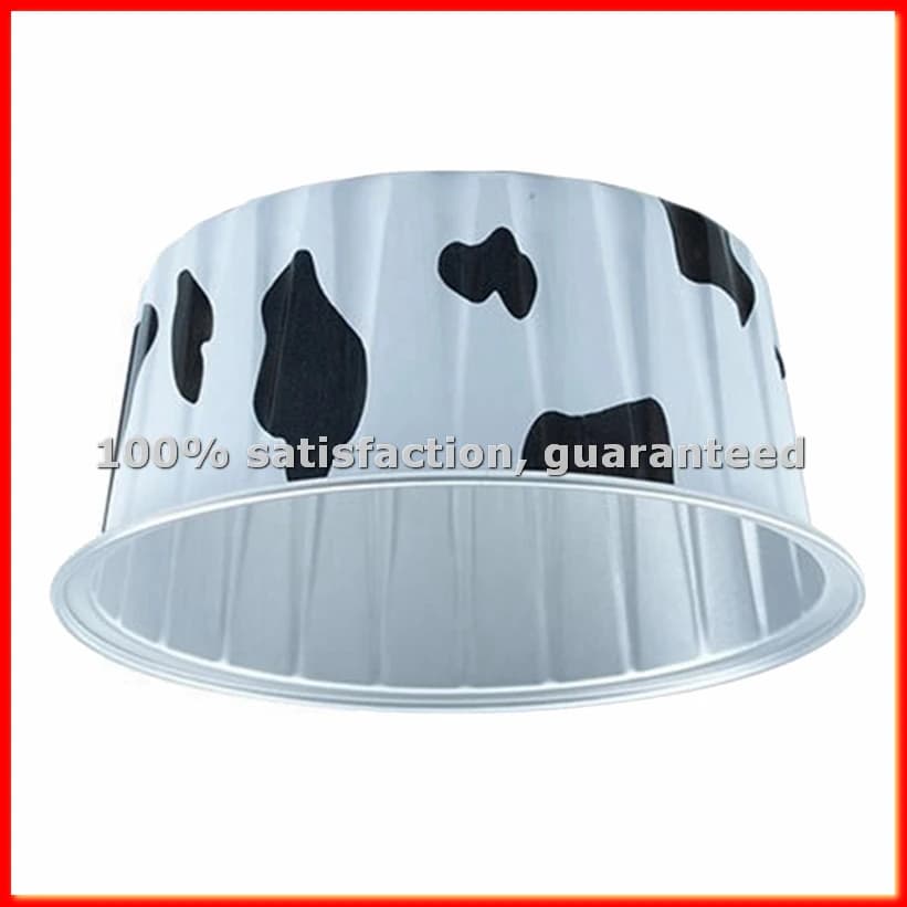 Candy mold, pudding cup, special colored aluminum container for air fryer, cup for cakes, round bowl, cake box, Black+Bianco- A13G