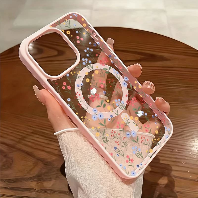 Custodia Magnetica a Schermo Intero con Motivo Floreale a Colori per Samsung Galaxy A17 A37 A57 A56 A55 A54 5G S26 S25 Ultra Plus S24 S23 FE