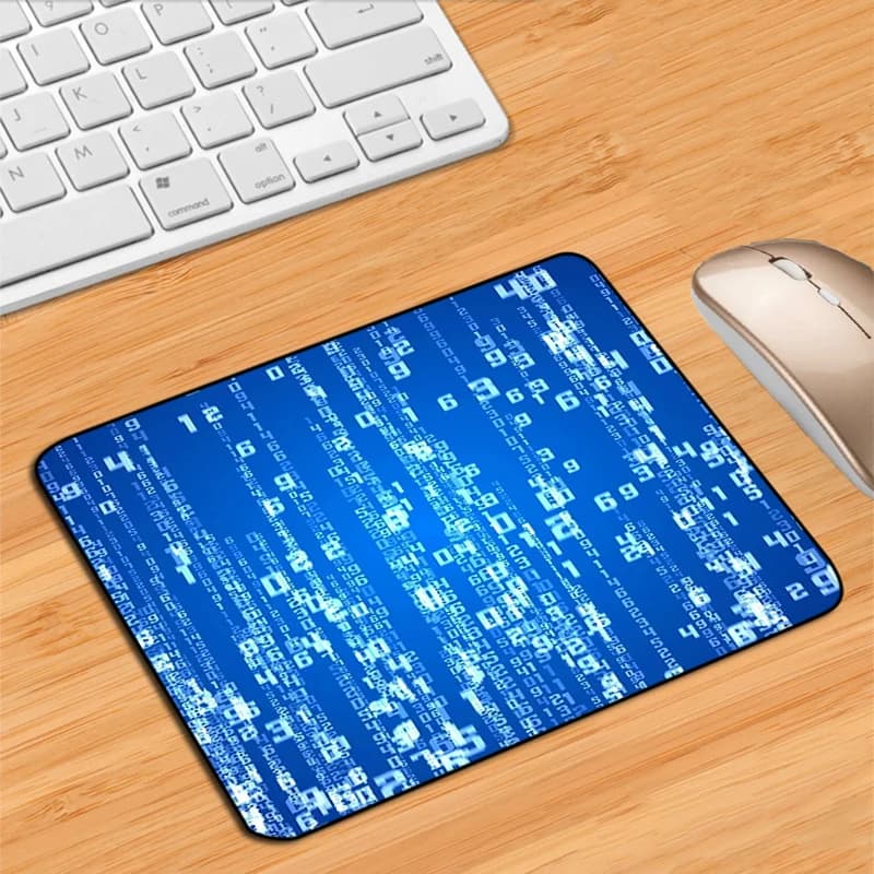 Tappetino per mouse da gaming con codice binario a matrice, tappetino da scrivania, tappetino da tavolo, protezione per scrivania PC gaming, accessori Kawaii