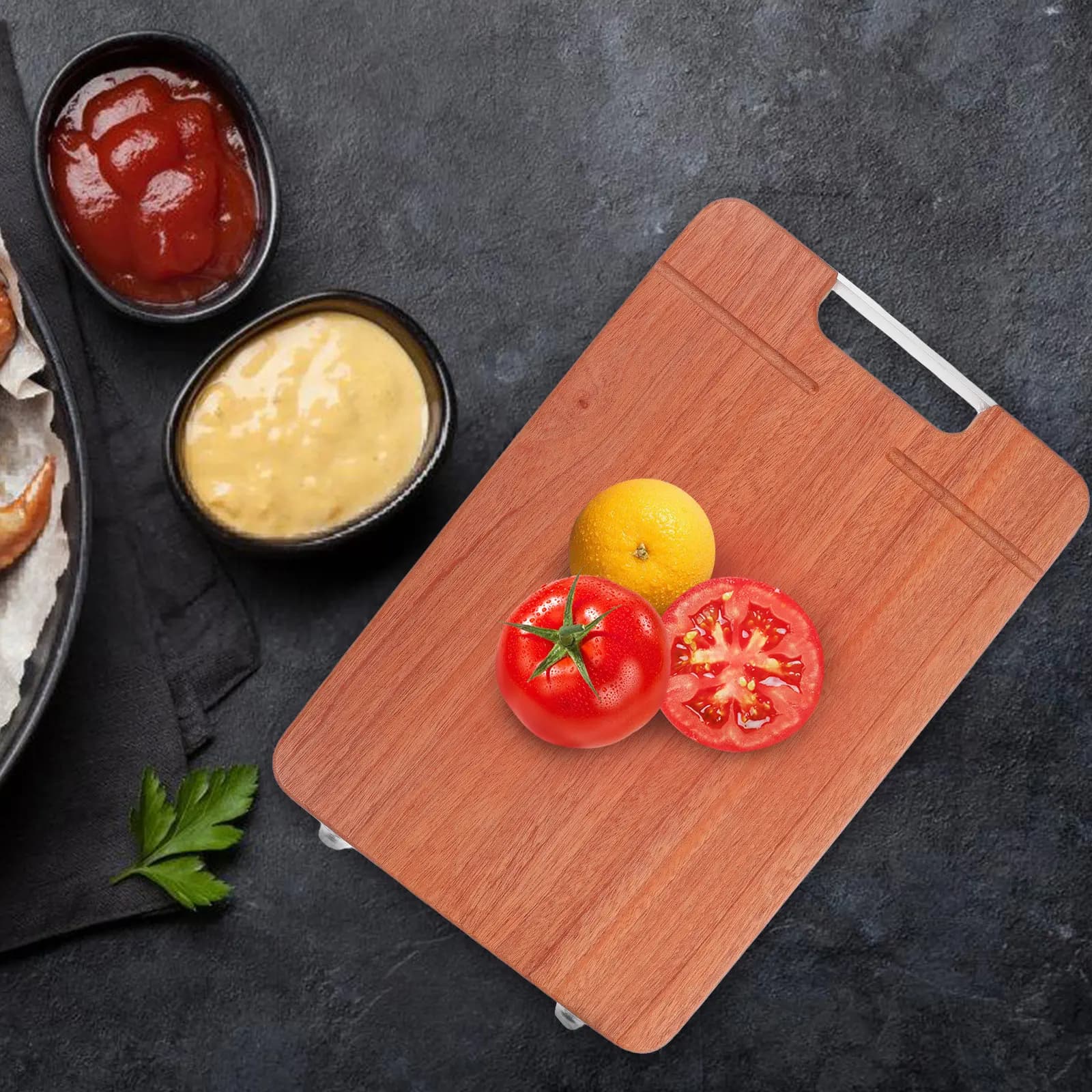 Tagliere in Natural Acacia wood 36x24x2cm for Kitchen, Meat, Cheese, Vegetables, Preparation and Service
