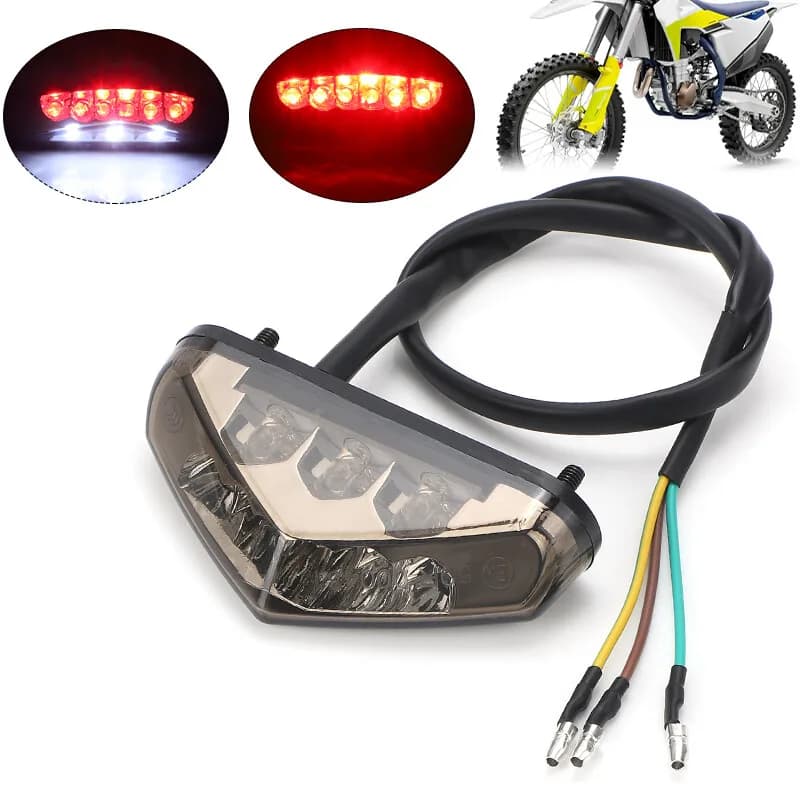 1pc Motorcycle Accessories Enduro Parafango Stop Lamp Brake Light Backlight for Dirt Bike