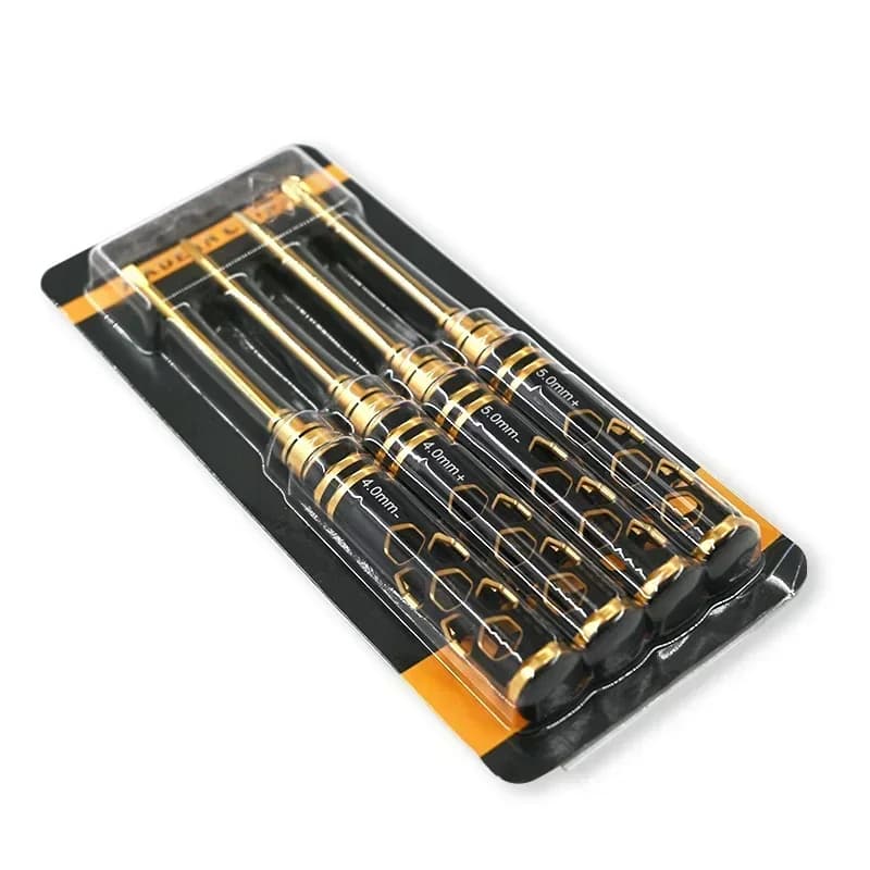 Cacciavite a Croce 4/5mm, Cacciavite a Taglio 4/5mm, Kit di Utensili con Impugnatura Antiscivolo in Lega di Alluminio per Elicotteri RC