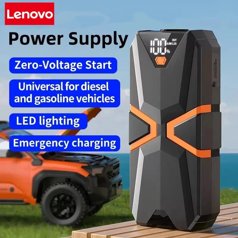 Avviatore di Emergenza per Auto Lenovo 10000mAh, Power Bank Portatile, Booster di Emergenza 12V, Dispositivo di Avviamento Automatico
